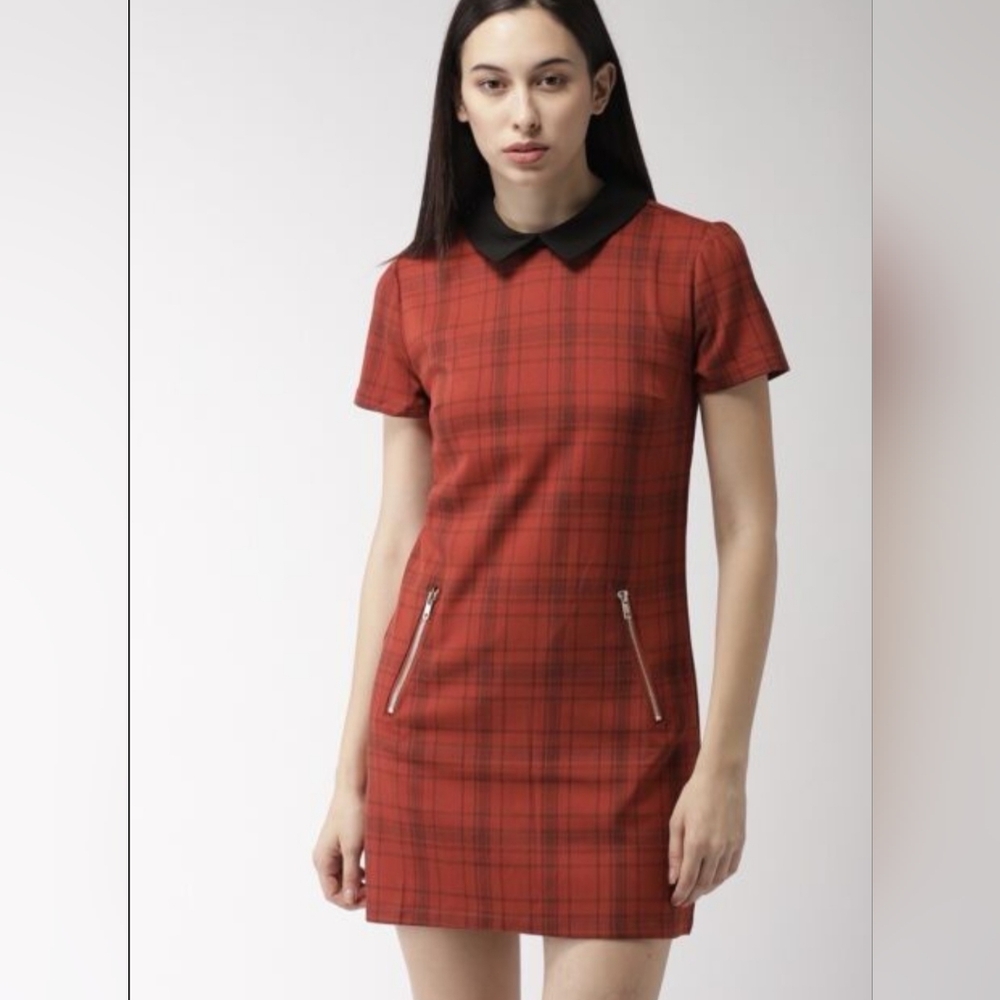 Adorable Forever 21 Size S Brat School Girl Dress Velvet Peter Pan Collar